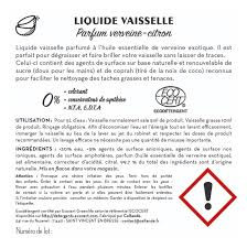 liquide vaisselle senteur verveine citronnée